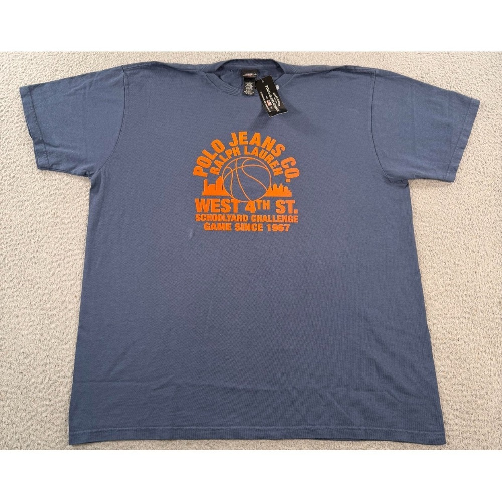 Vintage Polo Jeans Co by Ralph Lauren Shirt Men's Large Blue Schoolyard NWT
